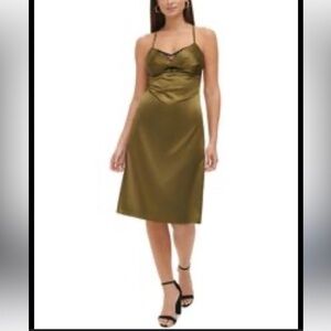 NWT Guess Lined Date Night Slip Dress in Olive & Black, Women’s‎ Size 4